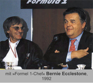 mit »Formel 1-Chef« Bernie Ecclestone, 1992